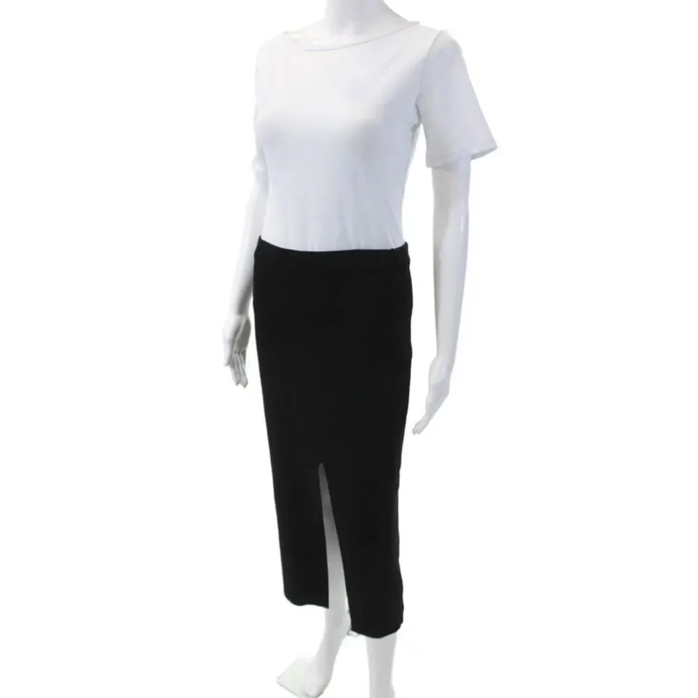 Gianni Bini Womens Pull On Front Slit Stretch Simone Skirt Black Size Large